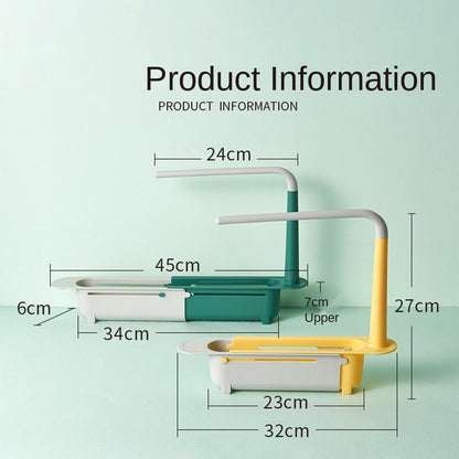 Multifunctional Kitchen Retractable Sink Storage Rack Dishwashing Cloth Sponge Holder Shelf