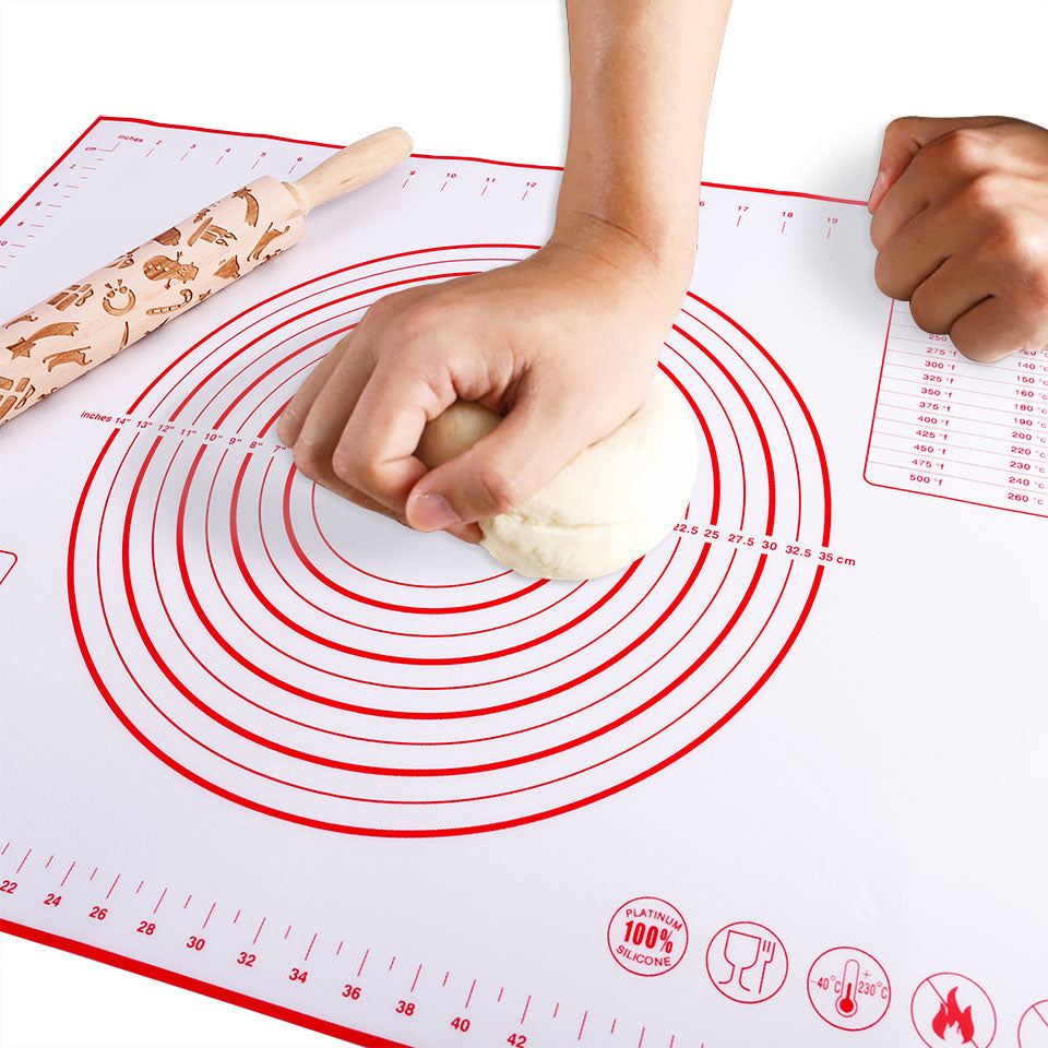 50*60cm Food-grade Silicone Baking Mat Reusable Kitchen Rolling Dough Mat Non-stick Oven Pastry Tool (BPA-free, No FDA Certificate)