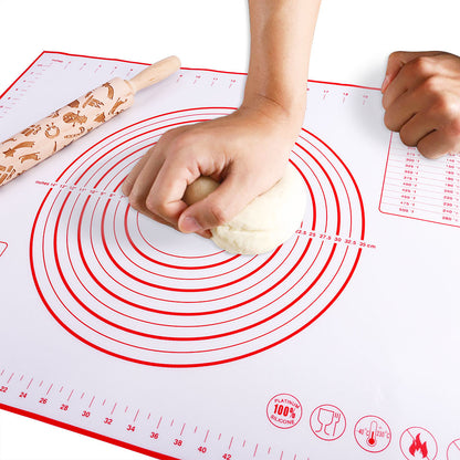 50*60cm Food-grade Silicone Baking Mat Reusable Kitchen Rolling Dough Mat Non-stick Oven Pastry Tool (BPA-free, No FDA Certificate)