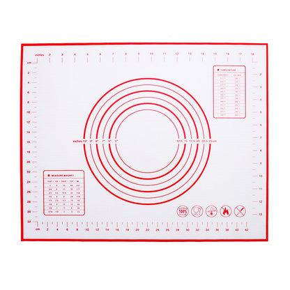 40cmx50cm Reusable Silicone Pastry Mat Easy Cleaning Kitchen Baking Cookies Pizza Pad with Measurement Scale (BPA-free, No FDA Certificate)