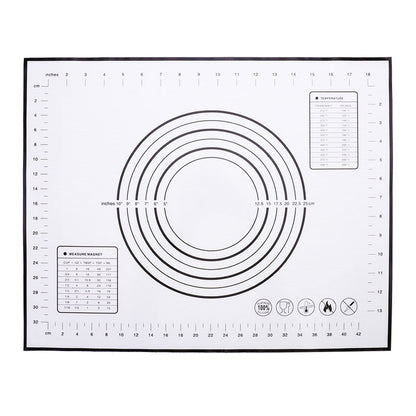 40cmx50cm Reusable Silicone Pastry Mat Easy Cleaning Kitchen Baking Cookies Pizza Pad with Measurement Scale (BPA-free, No FDA Certificate)