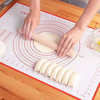 40cmx50cm Reusable Silicone Pastry Mat Easy Cleaning Kitchen Baking Cookies Pizza Pad with Measurement Scale (BPA-free, No FDA Certificate)