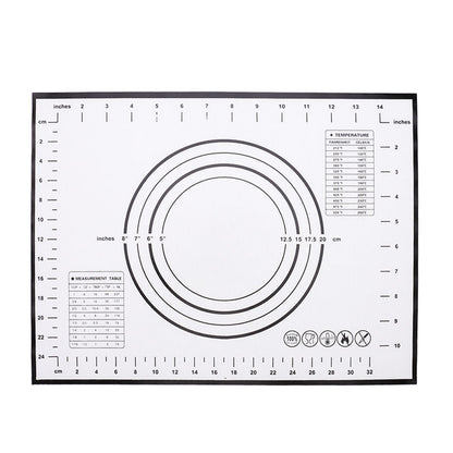 30cmx40cm Food-graded Silicone Mat Non-slip Kitchen Baking Cookies Pizza Pad with Measurement Scale (BPA-free, No FDA Certificate)