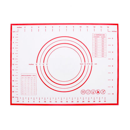 30cmx40cm Food-graded Silicone Mat Non-slip Kitchen Baking Cookies Pizza Pad with Measurement Scale (BPA-free, No FDA Certificate)