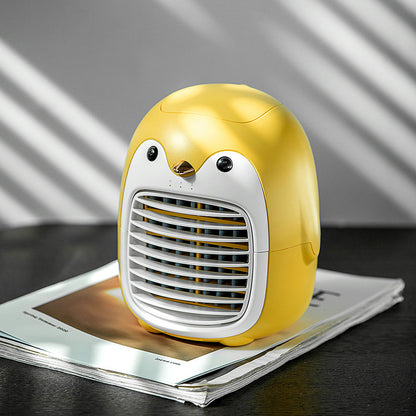 SX-HF03 Cute Penguin Shape Portable Desktop Air Cooler Air Conditioning Water Cooling Fan for Home Office