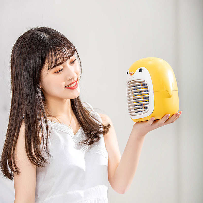 SX-HF03 Cute Penguin Shape Portable Desktop Air Cooler Air Conditioning Water Cooling Fan for Home Office