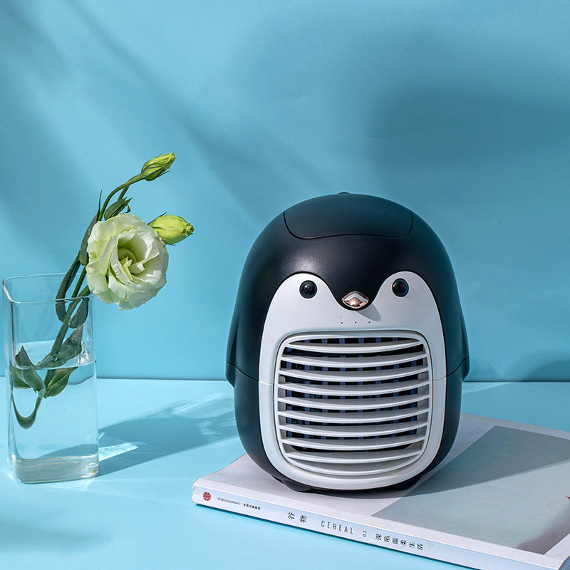 SX-HF03 Cute Penguin Shape Portable Desktop Air Cooler Air Conditioning Water Cooling Fan for Home Office