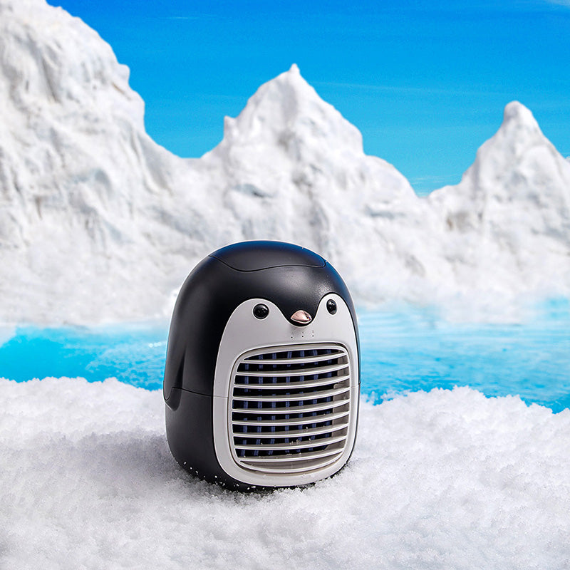 SX-HF03 Cute Penguin Shape Portable Desktop Air Cooler Air Conditioning Water Cooling Fan for Home Office