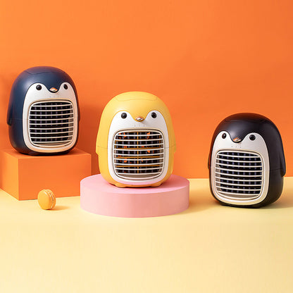 SX-HF03 Cute Penguin Shape Portable Desktop Air Cooler Air Conditioning Water Cooling Fan for Home Office