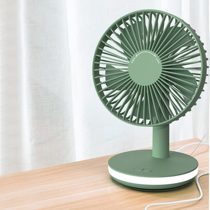 807 USB Desk Fan Adjustable Angle 3 Wind Speeds Table Fan with Night Light