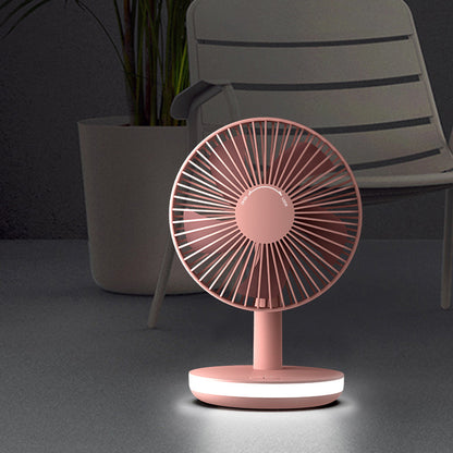 807 USB Desk Fan Adjustable Angle 3 Wind Speeds Table Fan with Night Light