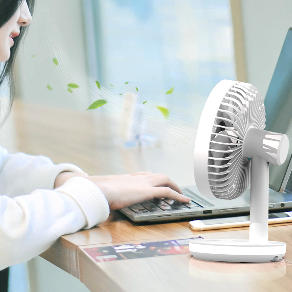 807 USB Desk Fan Adjustable Angle 3 Wind Speeds Table Fan with Night Light