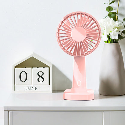 801 Handheld Fan with Cell Phone Holder 3 Speeds Portable Desk Fan for Camping Hiking Office