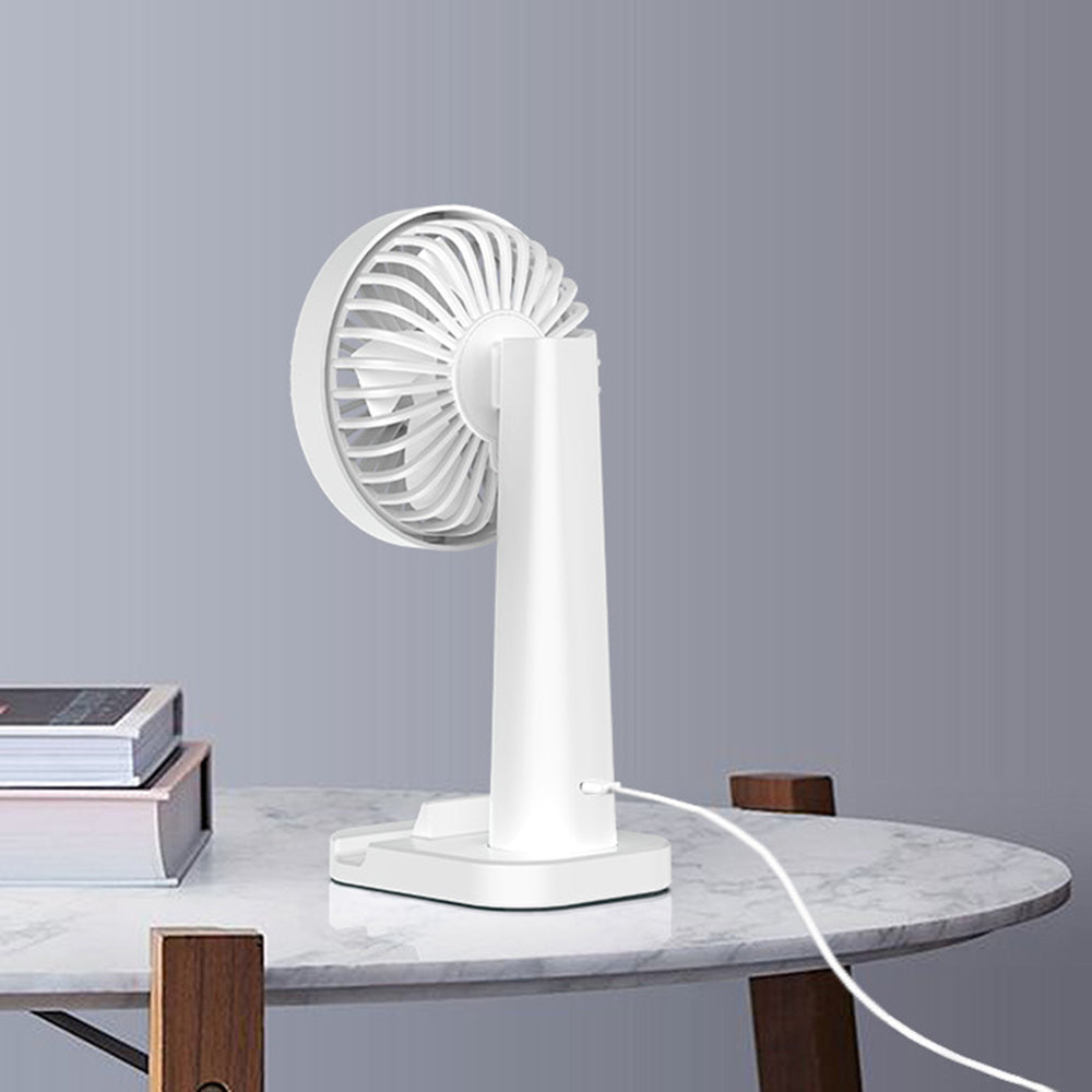 801 Handheld Fan with Cell Phone Holder 3 Speeds Portable Desk Fan for Camping Hiking Office