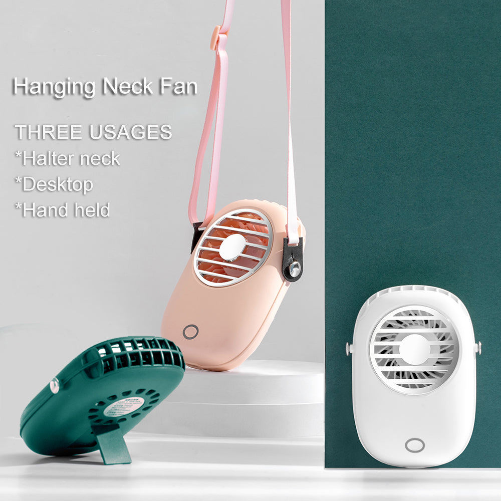 616 Portable USB Charging Mini Cooling Fan Summer Desktop/Handheld Fan Cooler with Neck Strap