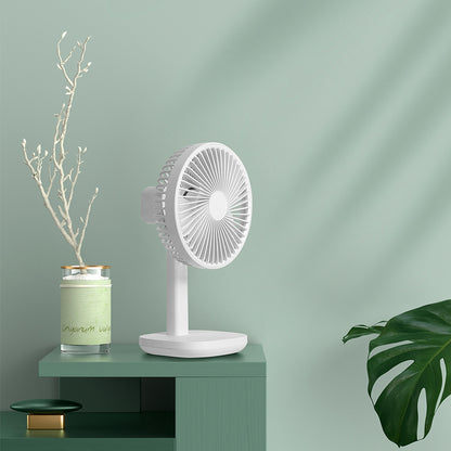 F6 4000mAh Oscillating Standing Desktop Fan 3-Speed Table Fan Mini Personal Fan for Home/Office/Bedroom