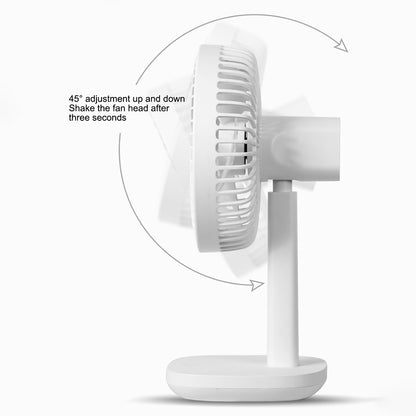 F6 4000mAh Oscillating Standing Desktop Fan 3-Speed Table Fan Mini Personal Fan for Home/Office/Bedroom