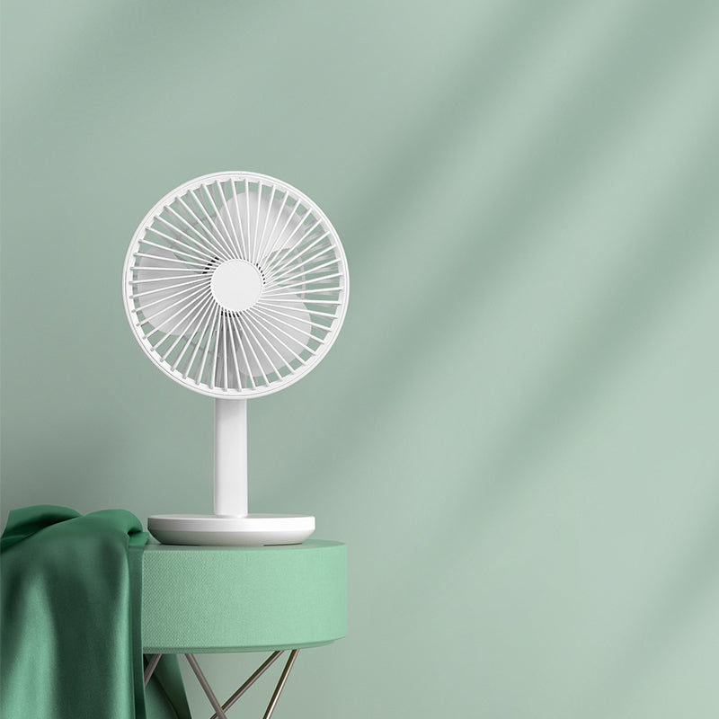 F6 4000mAh Oscillating Standing Desktop Fan 3-Speed Table Fan Mini Personal Fan for Home/Office/Bedroom