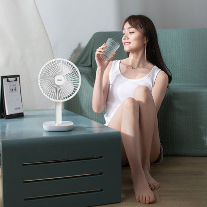 F6 4000mAh Oscillating Standing Desktop Fan 3-Speed Table Fan Mini Personal Fan for Home/Office/Bedroom