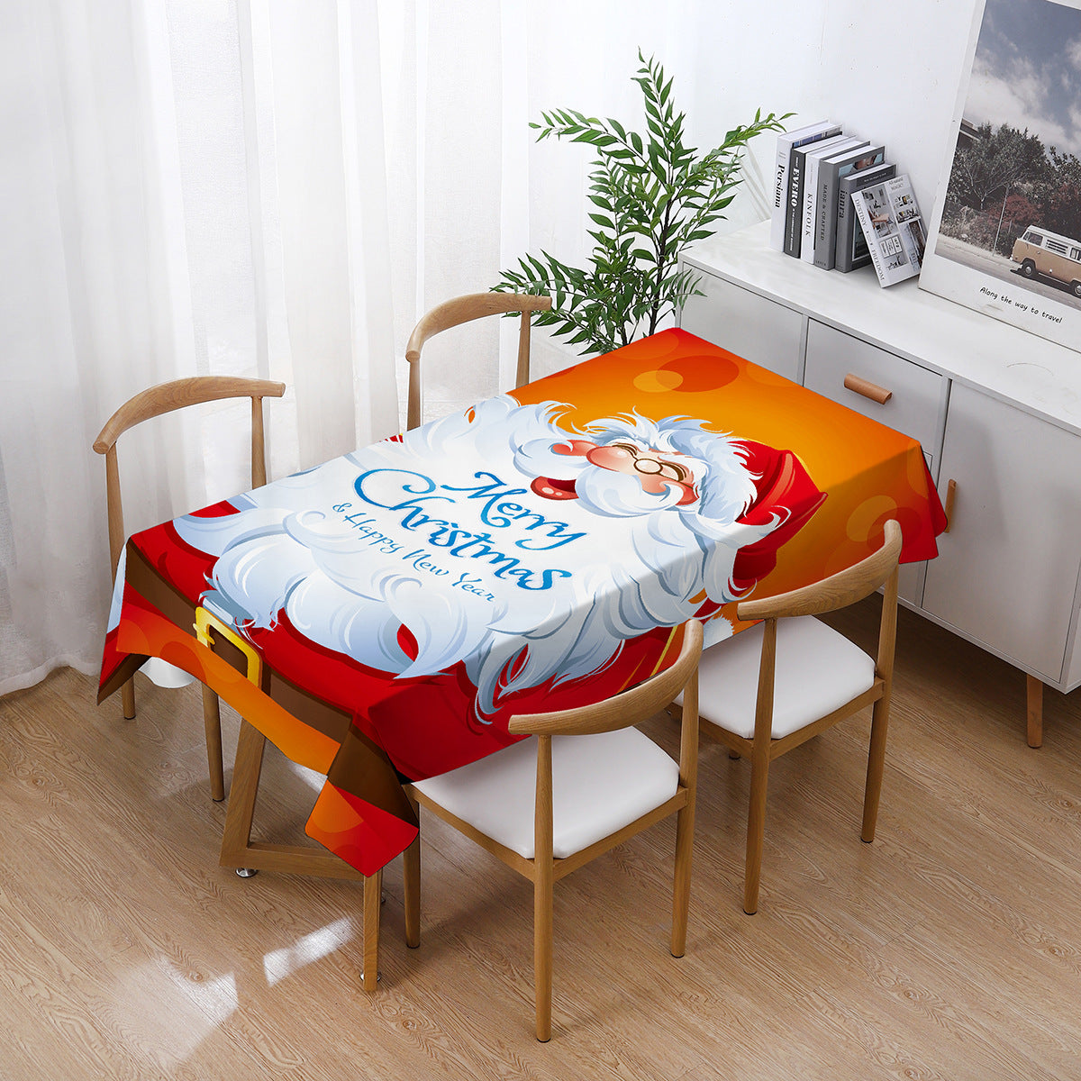 Fashionable Christmas Style Table Cloth Home Holiday Christmas Decoration Tablecloth, Size: 140x140cm