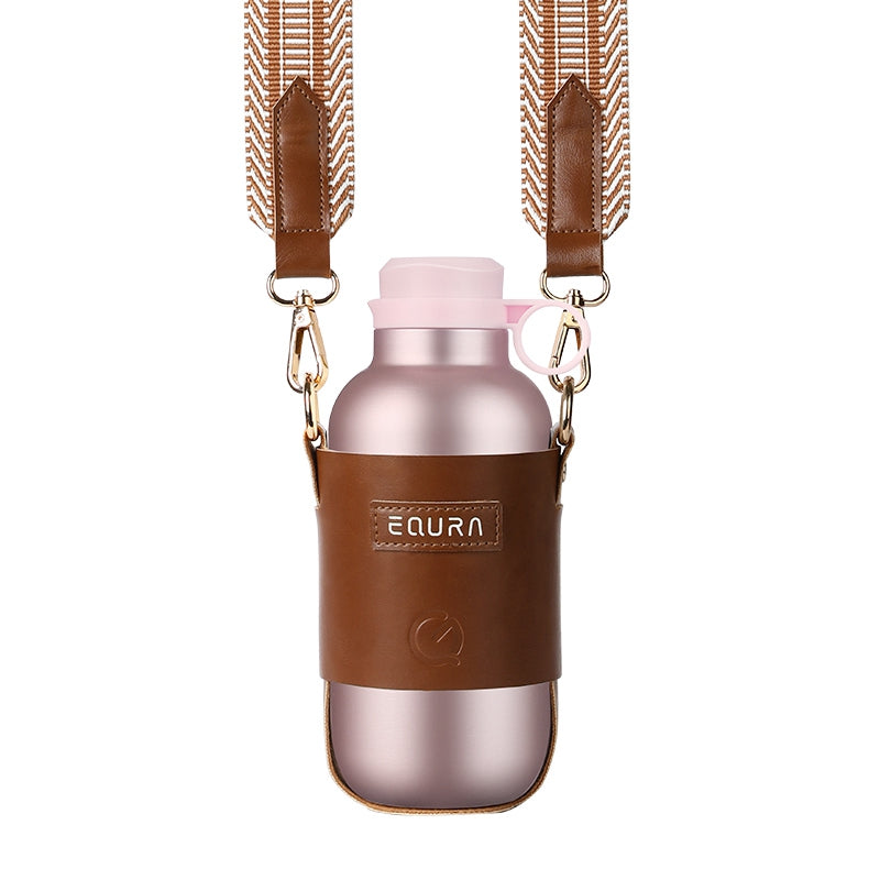 EQURA E-005 450ML Stylish Portable Outdoor Water Bottle Stainless Steel Insulated Cup with Tea Strainer (BPA Free, with FDA Certificate)