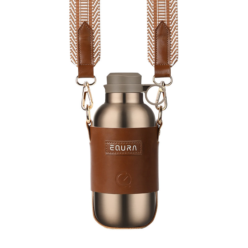 EQURA E-005 450ML Stylish Portable Outdoor Water Bottle Stainless Steel Insulated Cup with Tea Strainer (BPA Free, with FDA Certificate)