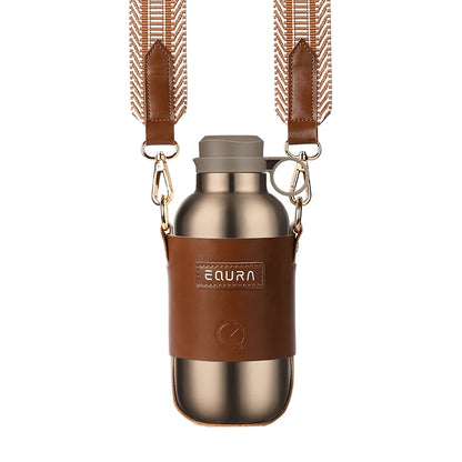 EQURA E-005 450ML Stylish Portable Outdoor Water Bottle Stainless Steel Insulated Cup with Tea Strainer (BPA Free, with FDA Certificate)