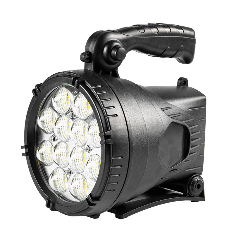 W867A Handheld LED Spotlight Floodlight Searchlight USB Rechargeable Flashlight Work Lighting (Size: M)