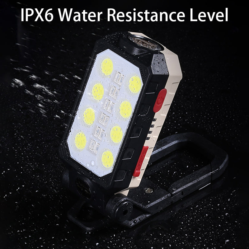 W598A 4 Modes LED Work Light T6+COB Flashlight Folding Camping Torch Emergency Light