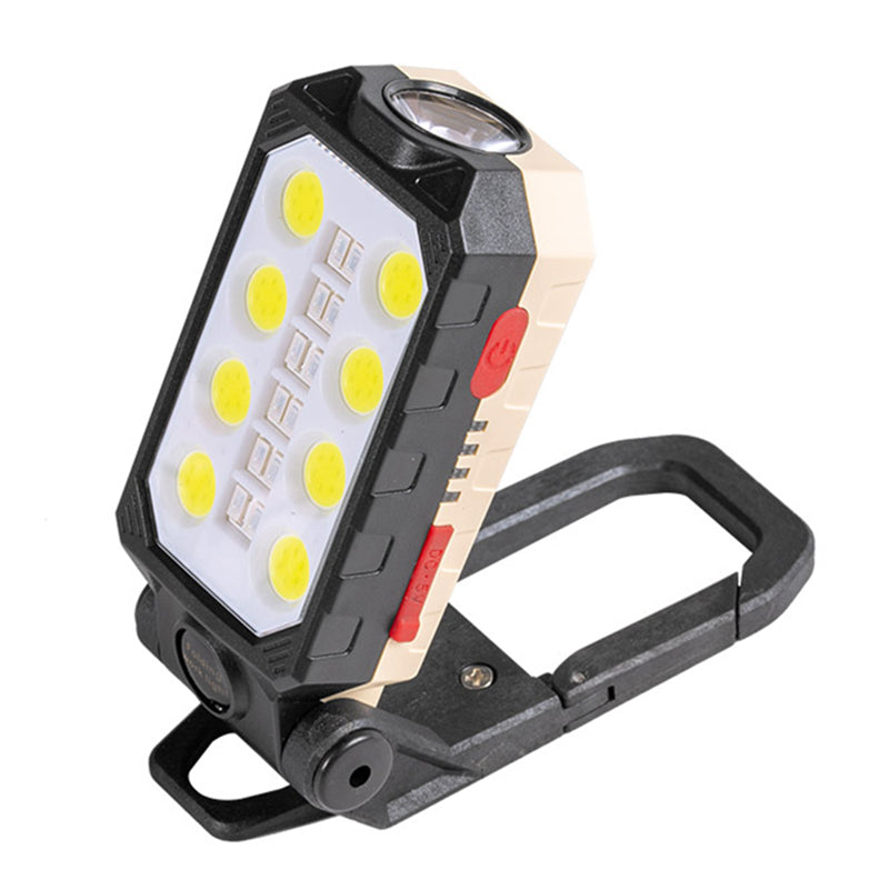 W598A 4 Modes LED Work Light T6+COB Flashlight Folding Camping Torch Emergency Light