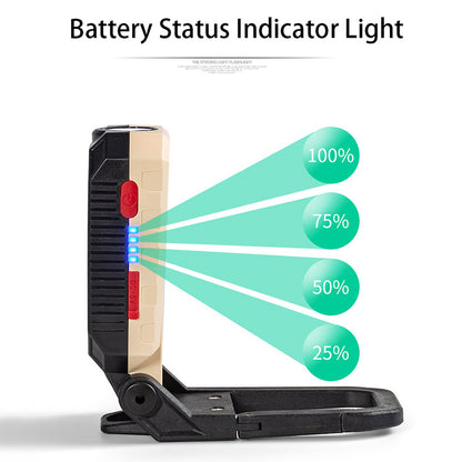 W599A Folding LED Work Light T6+COB Flashlight 4 Modes Camping Torch Emergency Light