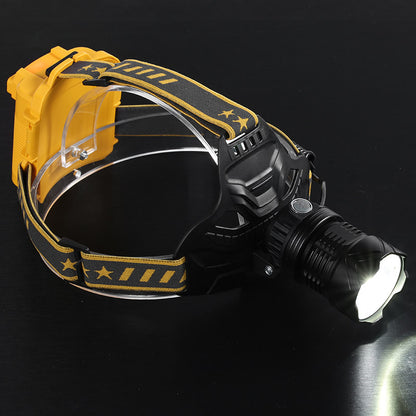 W646 Telescopic Zoomable LED Headlight USB Rechargeable Head Torch with Rear Warning Light