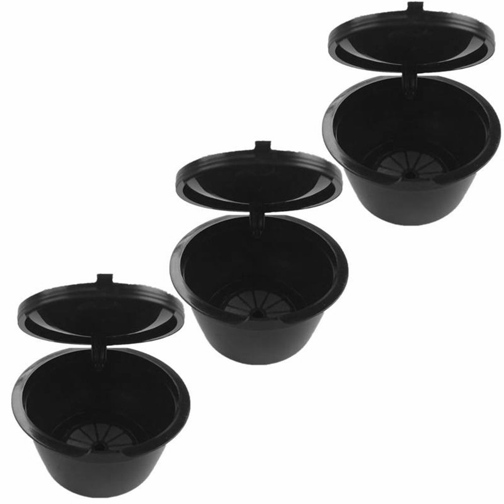 3PCS Coffee Machine Universal Capsule Cup Reusable Cup Coffee Filter BPA-free No FDA Certified Replacement with Spoon for Dolce Gusto