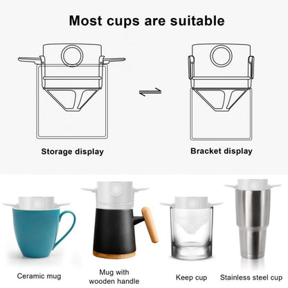 LB001T Stainless Steel Mesh Coffee Filter Paperless Reusable Drip Coffee Maker Dripper with Cup Base (BPA Free, No FDA Certification)