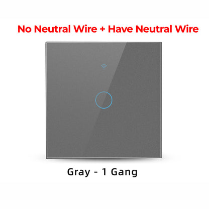 SMATRUL TMW403 WiFi+433MHZ Wall Plug Touch Switch Tuya/Smart Life APP Remote Control EU Plug for Alexa Google Home, 1 Gang WiFi