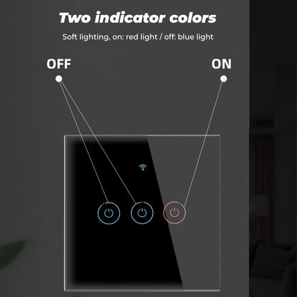 SMATRUL TMW401 Tuya WiFi 433MHZ Wireless Touch Wall Switch for Google Home Alexa EU Plug, 3 Gang WiFi