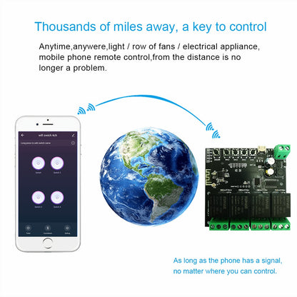 WiFi Relay Tuya Smart Switch Module 4 Channel APP Remote Control Timer DIY Inching Self-Locking Work with Alexa Google Home