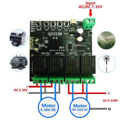 WiFi Relay Tuya Smart Switch Module 4 Channel APP Remote Control Timer DIY Inching Self-Locking Work with Alexa Google Home