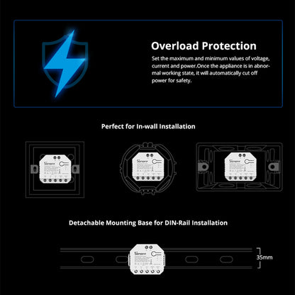 SONOFF DUALR3 2 Gang WiFi Smart Light Switch 2 Way DIY Breaker Module Remote Control with Power Meter