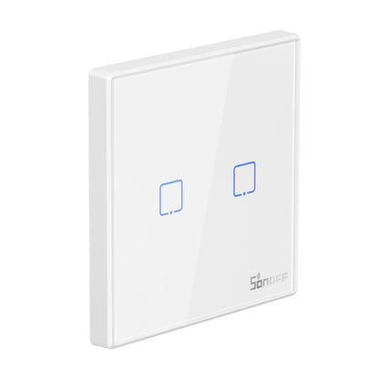 SONOFF T2EU1C-RF 2 Gang 433MHz Wireless Remote Wall Light Touch Switch Stick-on Remote Touch Switch