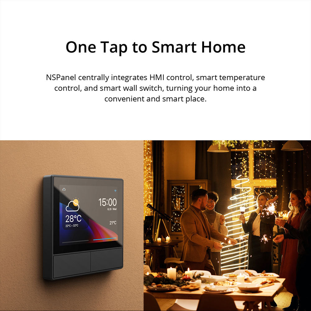 SONOFF NSPanel WiFi Smart Scene Wall Switch 2-Switch Panel Smart Home Control Touchscreen Control for Smart Temperature Function