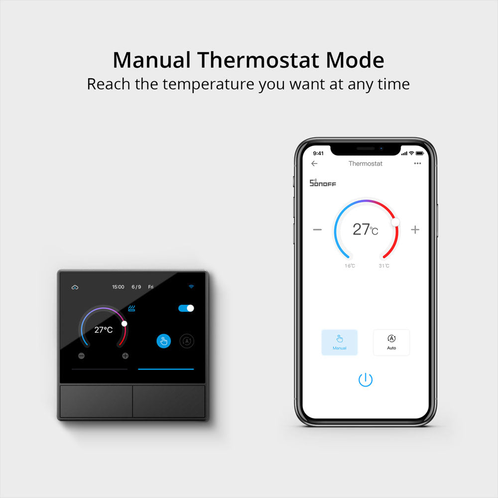 SONOFF NSPanel WiFi Smart Scene Wall Switch 2-Switch Panel Smart Home Control Touchscreen Control for Smart Temperature Function