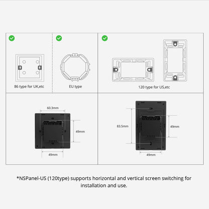 SONOFF NSPanel WiFi Smart Scene Wall Switch 2-Switch Panel Smart Home Control Touchscreen Control for Smart Temperature Function