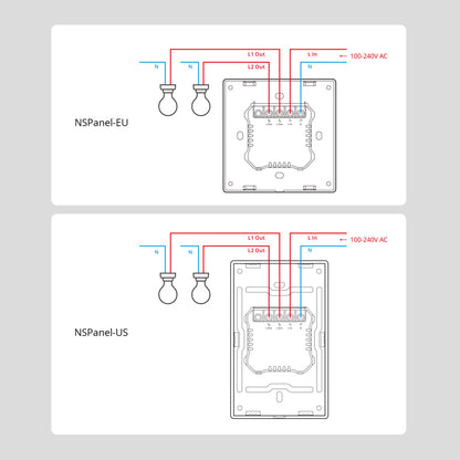 SONOFF NSPanel WiFi Smart Scene Wall Switch 2-Switch Panel Smart Home Control Touchscreen Control for Smart Temperature Function