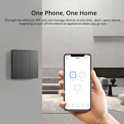 SONOFF M5-3C-86 Smart WiFi Wall Switch Light Switch 3-Gang Bluetooth 4.2 BLE Smart Home Remote Control Works with Alexa/Google Home/Alice/Siri Shortcuts