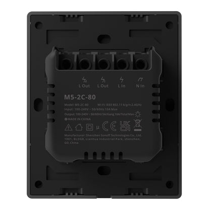 SONOFF M5-2C-80 Smart WiFi Wireless Touch Wall Switch 2-Gang Double Separate Switches Light Switch Works with Alexa/Google Home/Alice/Siri Shortcuts