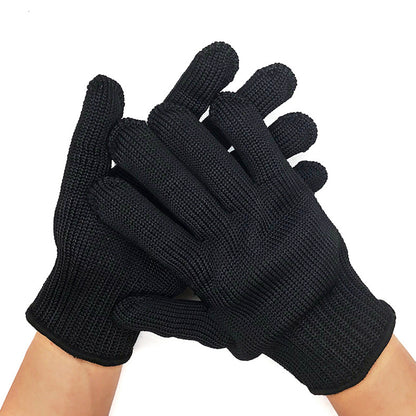 MH-F105 1 Pair Polyester+Steel Wire 5-Level Cut-Resistant Gloves Hand Protection Full-finger Gloves