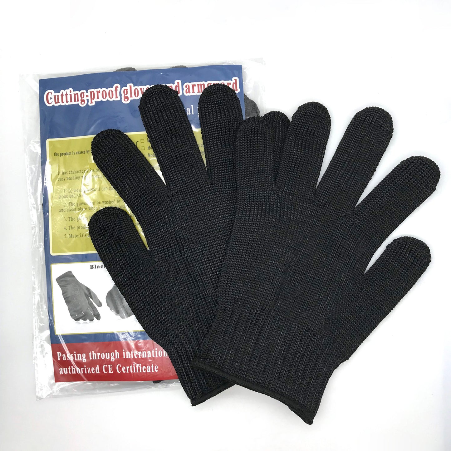 MH-F105 1 Pair Polyester+Steel Wire 5-Level Cut-Resistant Gloves Hand Protection Full-finger Gloves