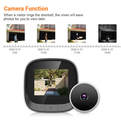 C16 2.4 inch Smart Door Viewer 90 Degree Wide Angle Rechargeable Doorbell HD Digital Door Peephole Camera