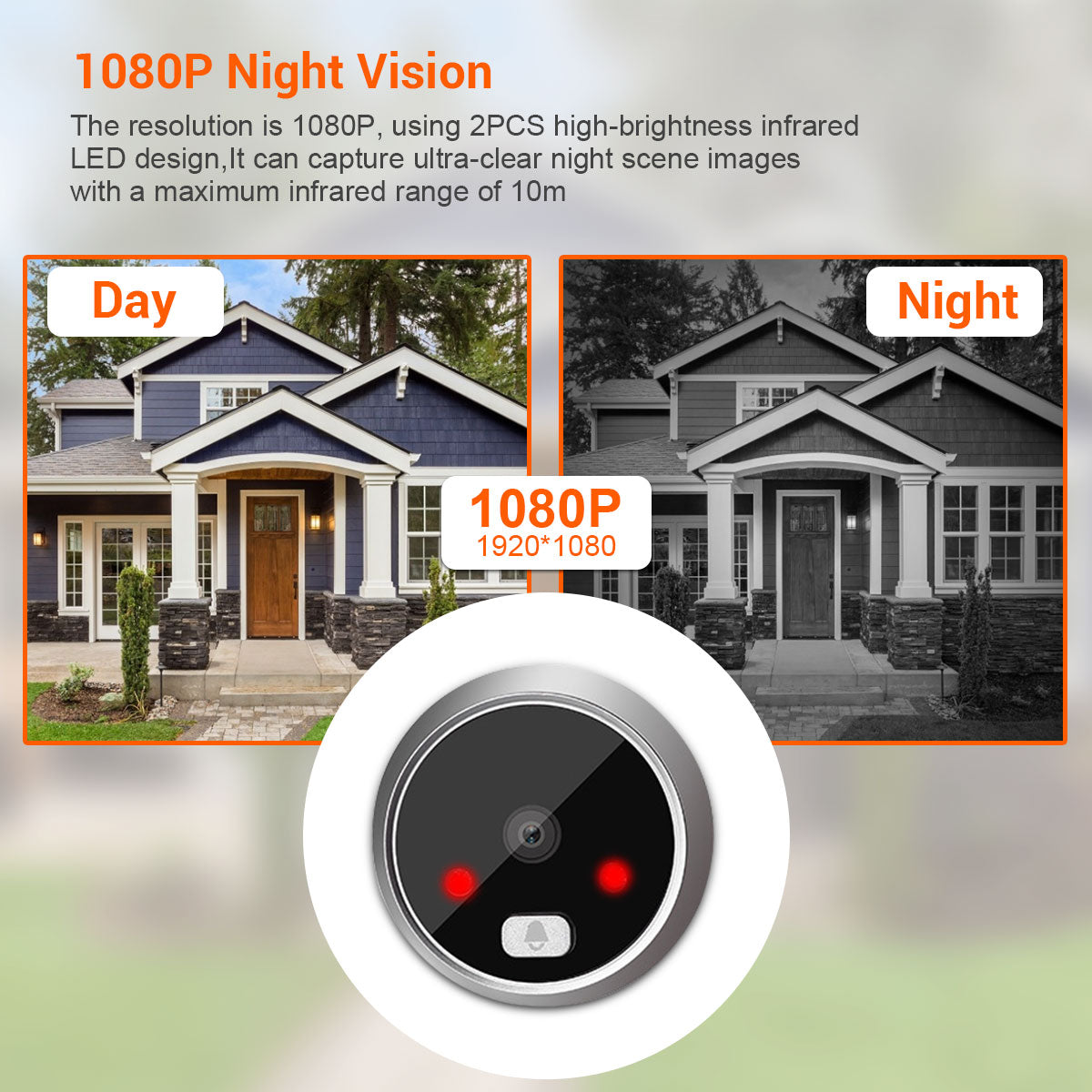 C17 2.8 inch LCD Digital Doorbell Camera 1080P Night Vision Viewer Electronic Video Door Bell Peephole